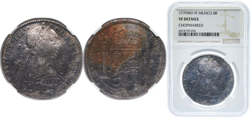 Mexico Spanish colony 1779 Mo FF 8 Reales - Charles III Silver (.903) Mexico Cit...