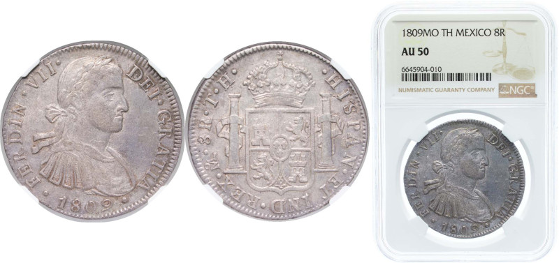 Mexico Spanish colony 1809 Mo HJ 8 Reales - Ferdinand VII Silver (.903) Mexico C...