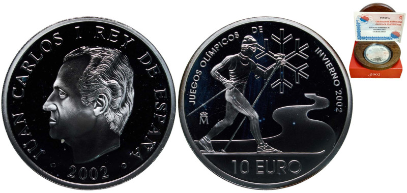 Spain Kingdom 2002 M 10 Euros - Juan Carlos I (2002 Winter Olympic Games) Silver...