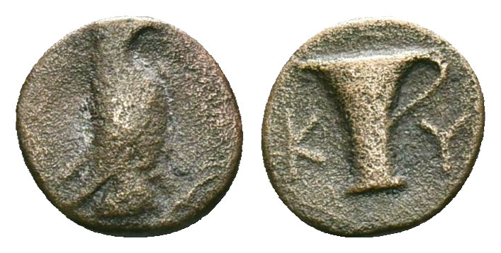 Greek Coins,

Greek

Aeolis, Kyme, AE chalkous, ca. 300-250 BC. Obv: Eagle s...