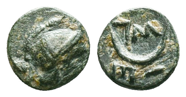 Greek Coins

TROAS. Sigeion. Ae (4th-3rd centuries BC).

Obv: Helmeted head ...