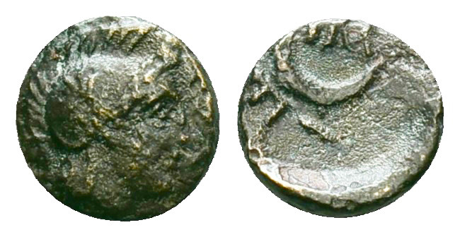 Greek Coins

TROAS. Sigeion. Ae (4th-3rd centuries BC).

Obv: Helmeted head ...