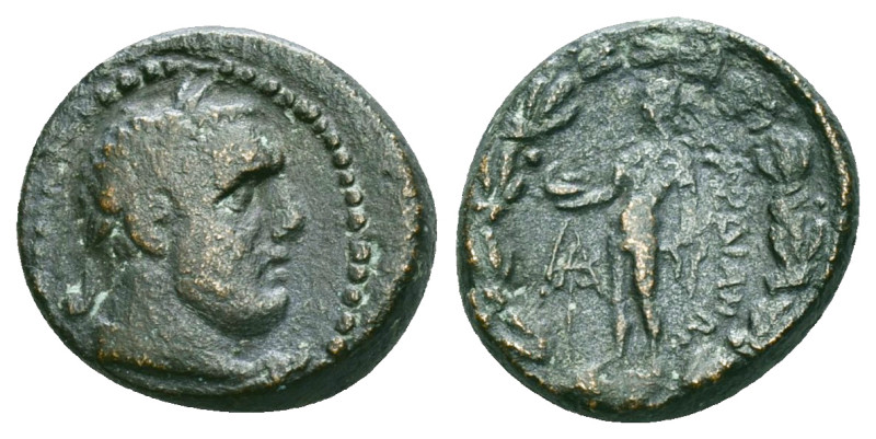 Greek

Lydia, Sardes, AE, 2nd-1st centuries BC.

Obv: Laureate head of Herak...