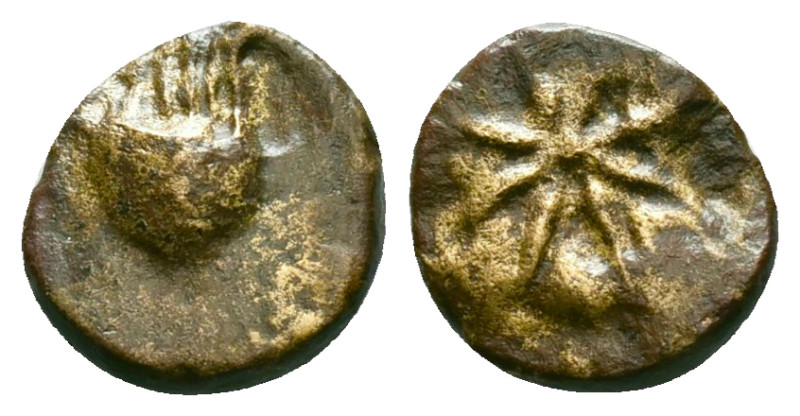 Greek

SKYTHIA. Olbia. Circa 80-70 BC. AE . Kithara. Rev. Star of eight rays. ...