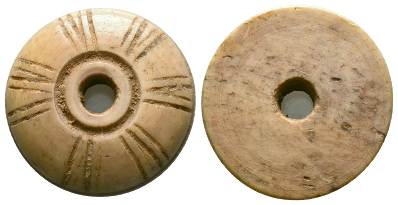 Bone Spindle Whorl .(8th-12th century).

Condition: Very Fine

Weight: 5.14 ...