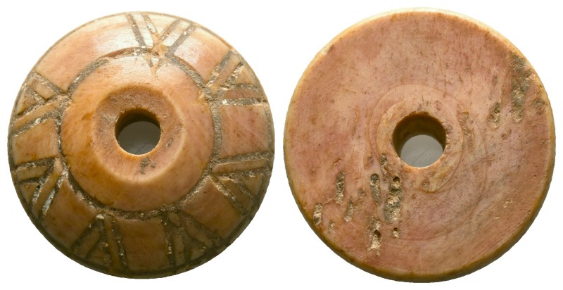 Bone Spindle Whorl .(8th-12th century).

Condition: Very Fine

Weight: 5.30 ...