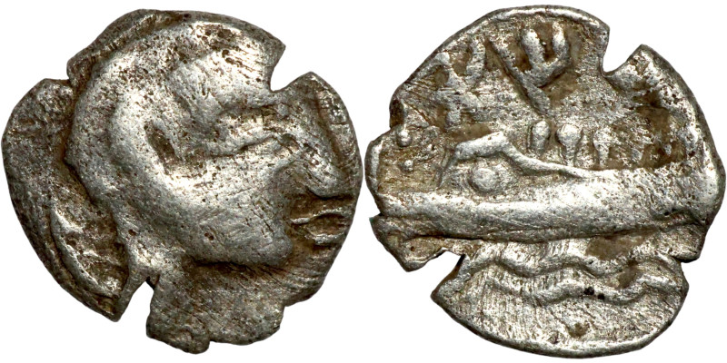 PHOENICIA. Arados. 4th century BC. Obol. Obv.: Laureate head of Ba‘al-Arwad r. R...