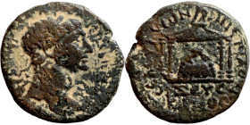 SYRIA. Seleucia. Trajan (98-117 AD). AE bronze. Obv.: ΑΥΤΟΚΡ ΚΑΙ(Ϲ) ΝΕΡ ΤΡΑΙΑΝΟϹ ΑΡΙϹΤ ϹΕΒ ΓΕΡΜ (ΔΑΚ); laureate head of Trajan, right. Rev.: ϹΕΛΕΥΚΕωΝ...