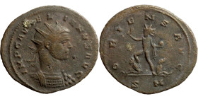 Aurelian (270-275 AD). Mediocanum mint. Antoninus. Obv.: IMP AVRELIANVS AVG Radiate and cuirassed bust of Aurelian to right. Rev.: ORIENS AVG / VIII S...