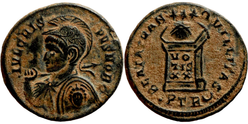 Crispus. Caesar, AD 316-326. Æ Follis Treveri (Trier) mint, 2nd officina. Struck...