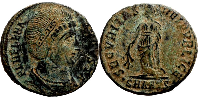 Helena. (307-337 AD). Æ Follis. Antioch. Obv: FL HELENA AVGVSTA. diademed bust o...