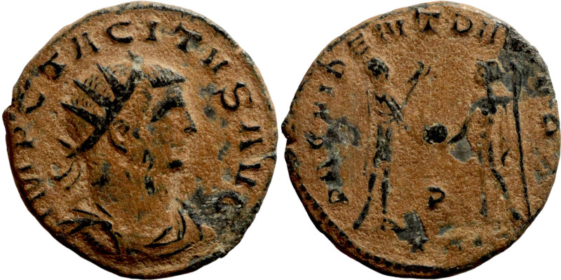 *Rarer* Tacitus (275-276) Antoninianus. Antioch. Obverse: IMP C TACITVS AVG, rad...