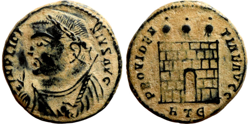 Licinius I (308-324) Follis. Obverse: IMP LICI-NIVS AVG, Laureate draped bust le...