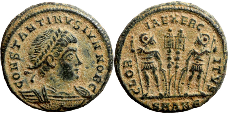 Constantinus II (Caesar:317-337) Follis. Obverse: CONSTANTINVS NOB C, Laureate, ...