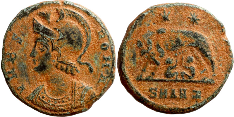 Constantinus I (306-337) Commemoratives Follis. Obverse: VRBS ROMA, laureate, he...