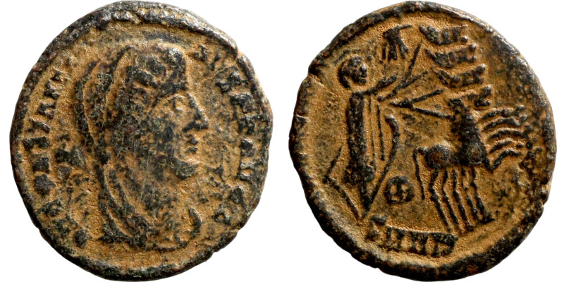 Constantine I (Divus) (337-340) nummus. Obv: DV CONSTANTINVS PT AVGG, veiled and...