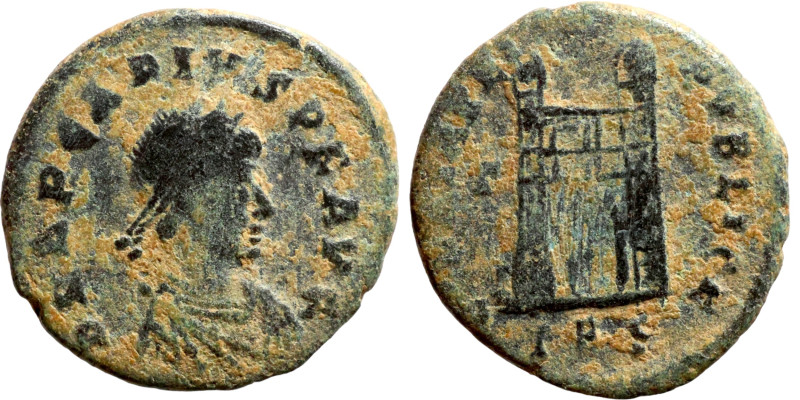 Arcadius (395-408) Follis. Obv: D N ARCADIVS P F AVG, pearl-diademed and draped ...