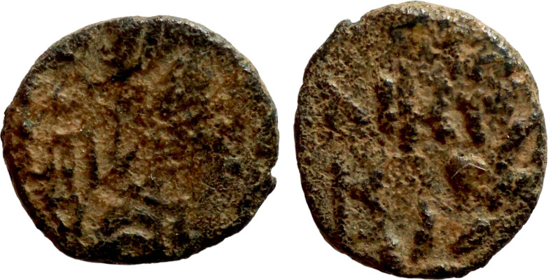 Germanic Tribes IV- V century. Nummus imitation.

7mm 0,35g