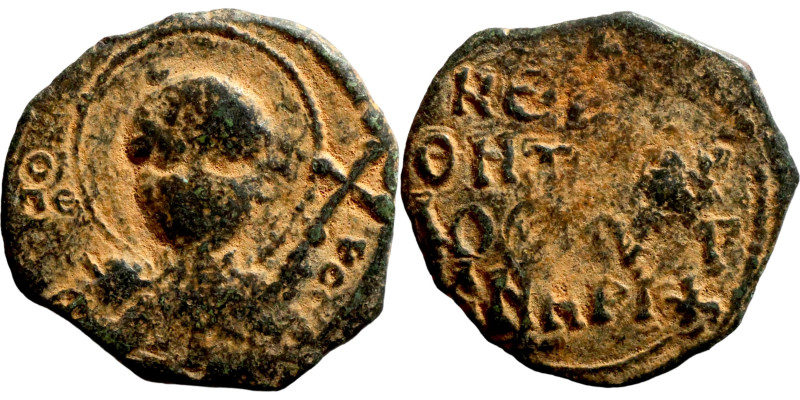 Tancred (Regent: 1101-1103, 1104-1112). Follis. Antioch. Obverse: Nimbate facing...