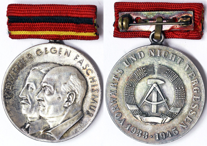 Germany, Medal, n.d., For Fighters Against Fascism 1933-45. Ø 32 mm. Ag. Edge ni...