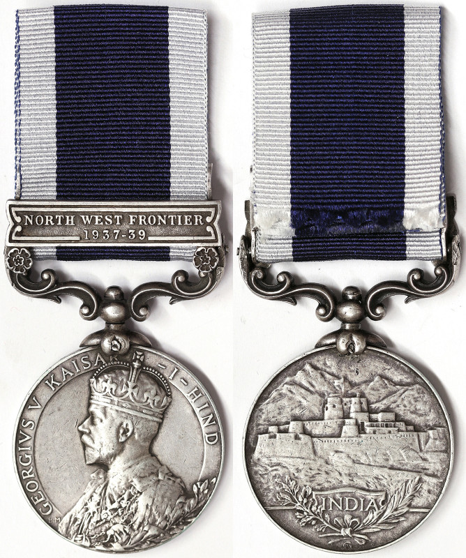 Great Britain, George V India General Service silver medal, 1937-39, With ornate...