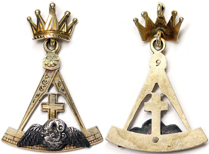 Masonic medals, Medal, n.d., Rosicrucian jewel. Total sizes: 30x20,5 mm ca. Au. ...