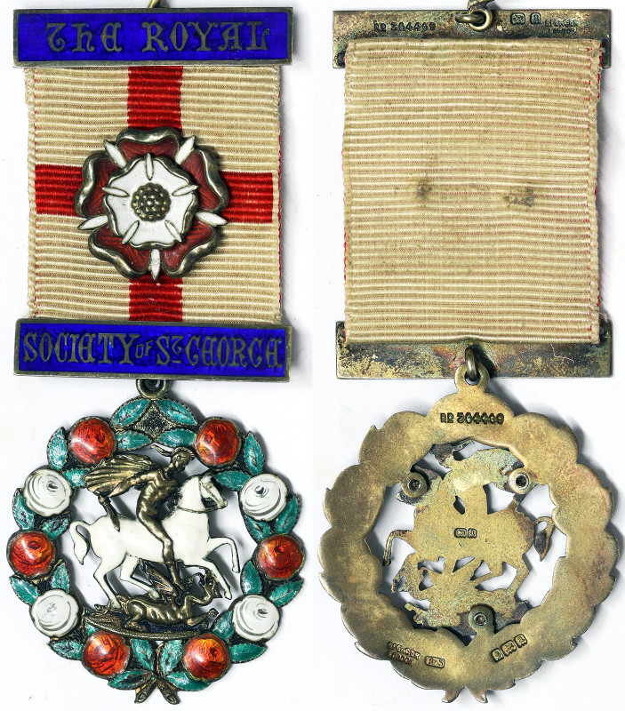 Masonic medals, George V Medal, n.d., The Royal Society of St. George. With ribb...