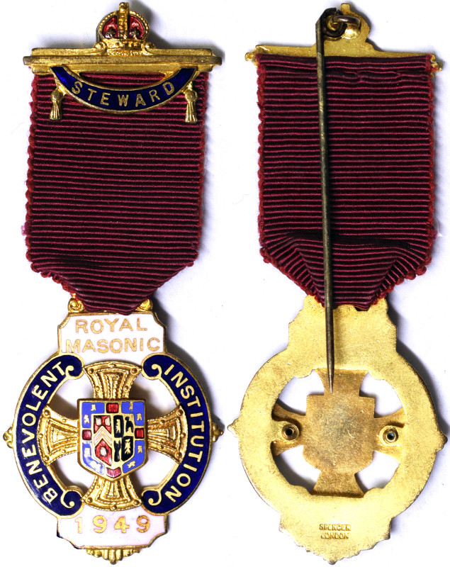 Masonic medals, George VI Medal, 1949, Royal Masonic Benevolent Institution. Ste...