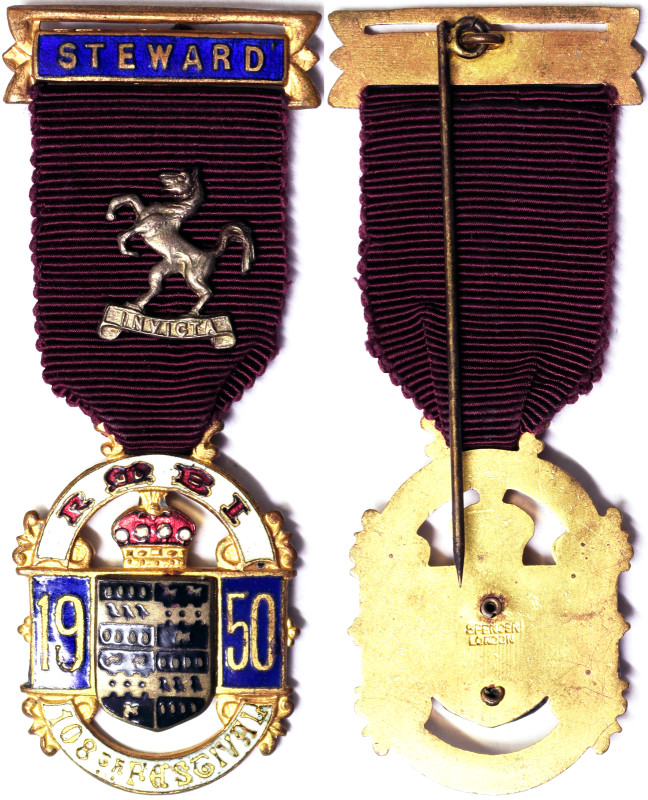 Masonic medals, George VI Medal, 1950, Royal Masonic Benevolent Institution Stew...