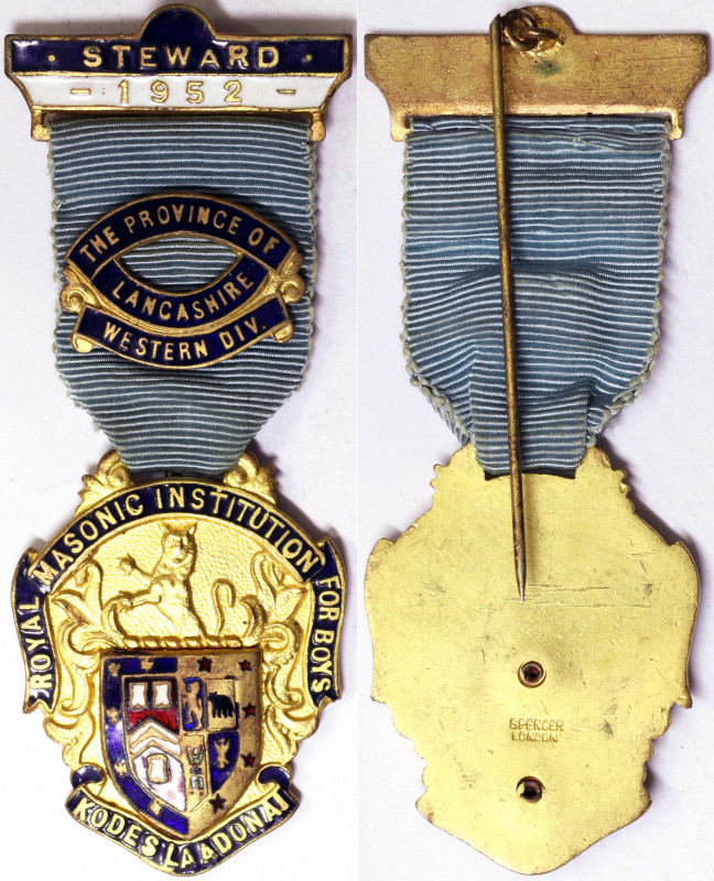 Masonic medals, George VI Medal, 1952, Royal Masonic Institution for boys. Provi...