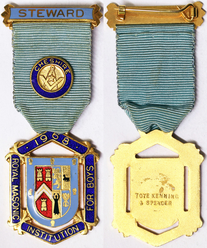 Masonic medals, Elizabeth II Medal, 1968, Royal Masonic Institution for boys. Pr...