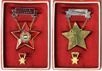 Hungary, Meritorious Service Medal, n.d., Excellent Worker (Kivalo Dolgozo). Complete with original paperwork dated 1967. 38x40 mm ca. Mignon: 16,5x11...