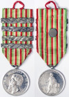 Kingdom, Vittorio Emanuele II Commemorative medal of the wars for independence and the unification of Italy, n.d., With military campaigns bars: 1859,...