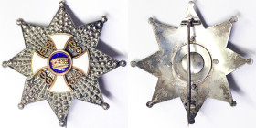Kingdom, Vittorio Emanuele III Order of the crown of Italy, n.d., Commander's breast star. Ø 76 mm. Silver gilt.