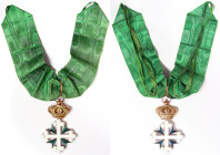 Kingdom, Vittorio Emanuele III Order of Saints Maurice and Lazarus, n.d., Commander's Cross. neck badge. Total sizes: 85x53 mm ca. Gold. Rare.