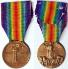 Kingdom, Vittorio Emanuele III Allied Victory Medal (Italy), 1914-18, The Great War for Civilisation. Production: S. Johnson. Ø 36 mm ca. Ae. XF