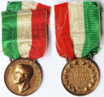 Kingdom, Vittorio Emanuele III Medal commemorating the Unification of Italy Opus: M.Nelli. CBC. Ø 31,5 mm. Ae. Edge nick, VF