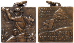 Kingdom, Vittorio Emanuele III 5th Alpine Artillery Regiment, Pusteria Division, Ethiopia, n.d., A.O.I. Opus: E. Lombardi. Carelli. 30x34 mm. Ae. 17,9...