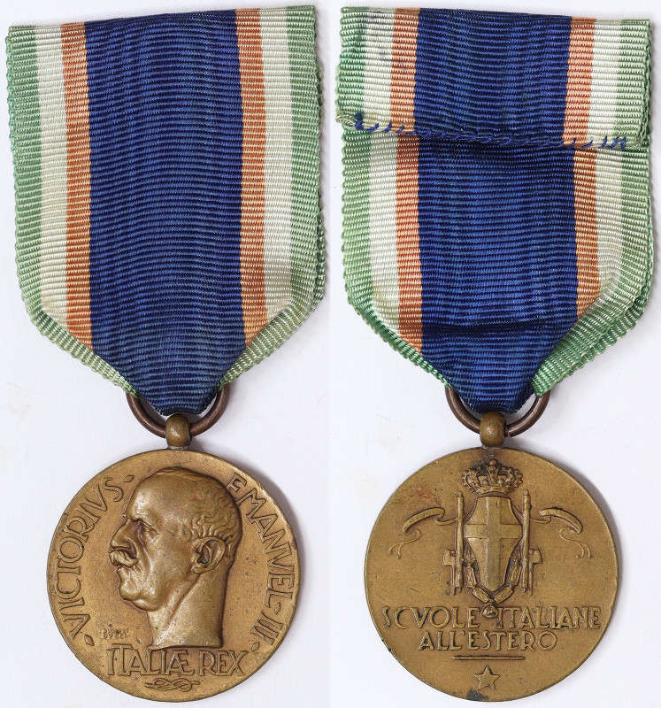 Kingdom, Vittorio Emanuele III Medal for Italian schools abroad, n.d., Opus: Mor...