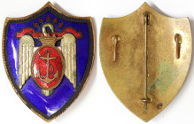 Spain, Francisco Franco Badge of the Falange Española de las Juntas de Ofensiva Nacional Sindicalista JONS Total sizes: 60x47 mm ca. Bronze and enamel...