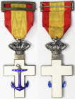 Spain, Cross of Naval Merit Cross-White Decoration. Total sizes: 66x34,5 mm ca. Scratch on enamels.