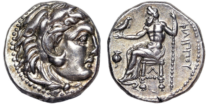 Greek Coins, Philippos III Arrhidaios Drachm, n.d., Ag. 4,25 g, Rare, Sear 6750,...