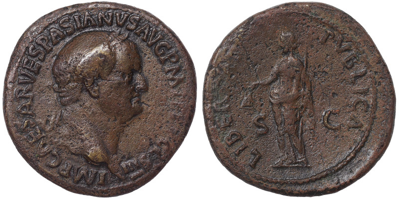 Roman Coins, Vespasianus Sestertius, n.d., Rome, Ae. 25,24 g, Rare, Cleaned, RIC...