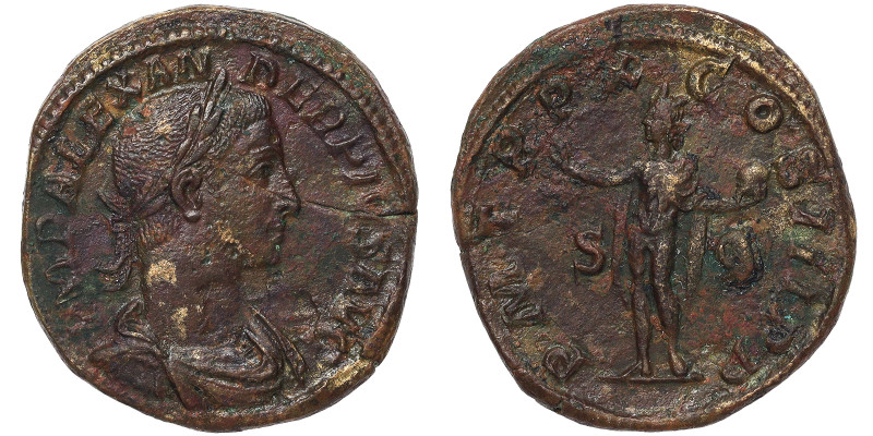Roman Coins, Severus Alexander Sestertius, n.d., Rome, Ae. 20,50 g, RIC 515, A.X...