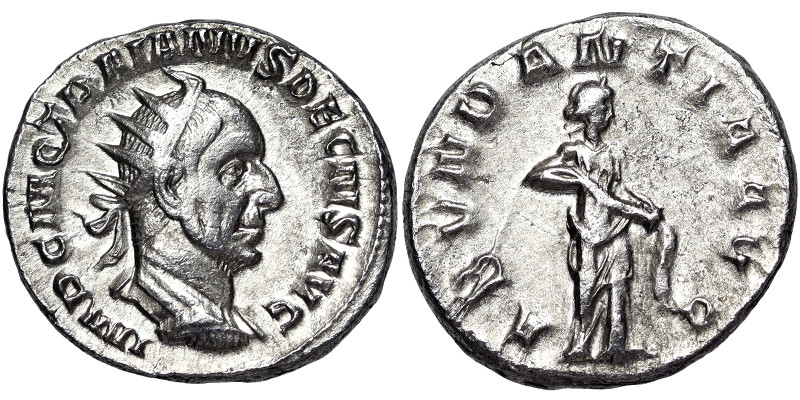 Roman Coins, Trajanus Decius Antoninianus, n.d., Rome, Ag. 4,49 g, RIC IV 10b, X...