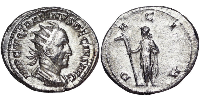 Roman Coins, Trajanus Decius Antoninianus, n.d., Rome, Ag. 5,06 g, RIC IV 12b, A...