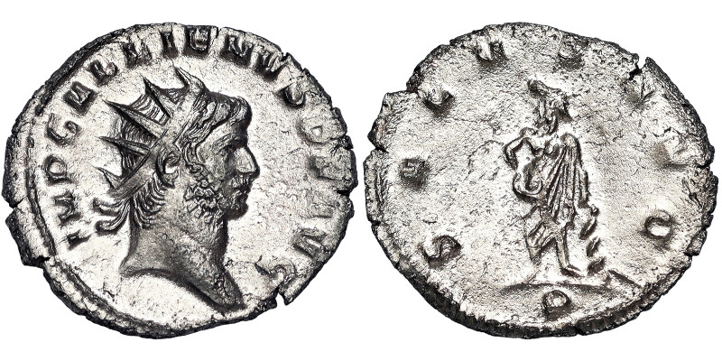 Roman Coins, Gallienus Antoninianus, n.d., Mediolanum, Billon. 2,77 g, RIC 632, ...