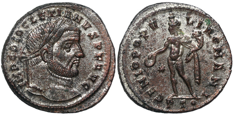 Roman Coins, Diocletianus Follis, n.d., Ticinum (Pavia), Ae. 9,95 g, RIC 31a, A....