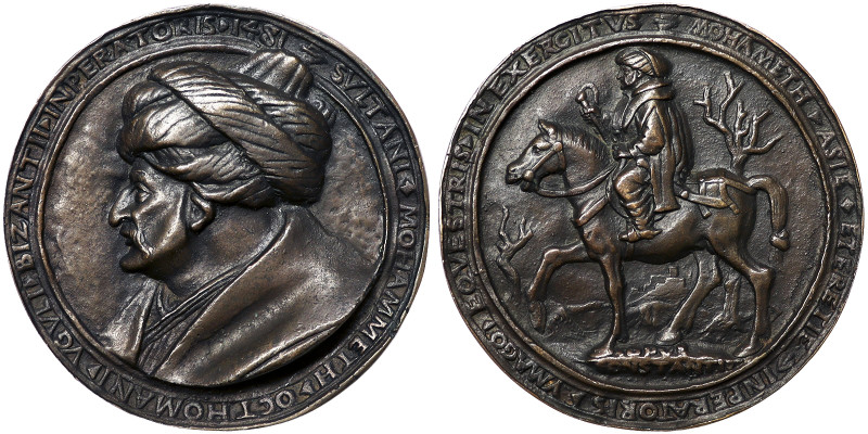 Ottoman Empire, Muhammad II Original Cast bronze large-format medal, 1481, On th...