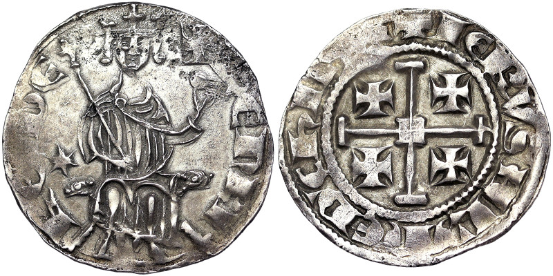 Cyprus, Heinrich II Groschen, n.d., Cyprus, Ag. 4,60 g, Rare, Malloy/Preston/Sel...